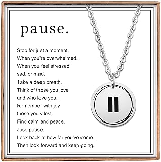 Haoze Inspirational Pause Necklace Gifts for Women Encouragement Birthday Gifts or Best Friend Relaxation Gifts for Women