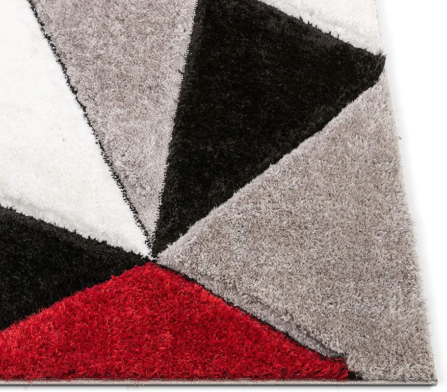Image of Shaggy Area Rug - Extra Plush Luxury Carpet, Super Soft & Cozy Feel| Perfect for Living Room, Bedroom, and Stylish Home Decor- Red (6 x 8 ft)