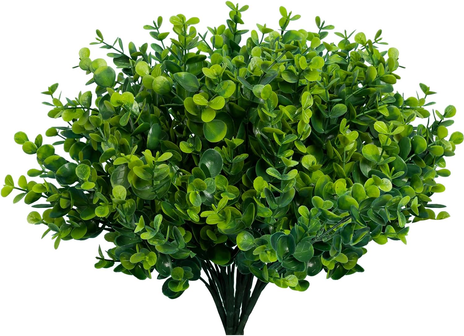 Lnoicy Artificial Greenery Plants Outdoor UV Resistant Fake Plants Boxwood Shrubs Grass,10 Bundles for Farmhouse Home Garden Office Patio Backyard Wedding and Indoor Outdoor Decoration Green 10