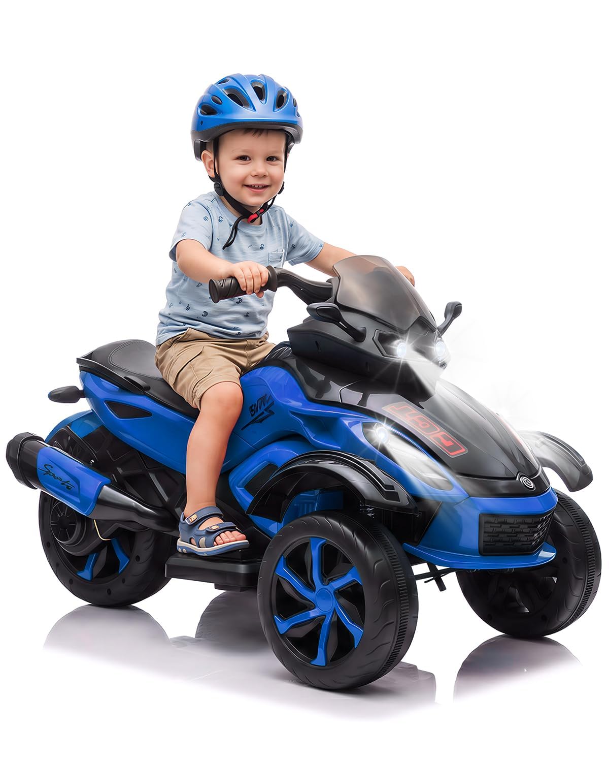 GarveeHome Kinder Quad Elektro 12V Kinderfahrzeug Mit LED, Musik & Langsamer Start Für Kinder Von 3-8 J