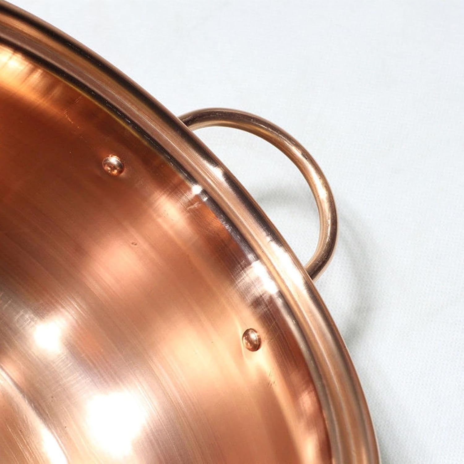 Extra Thick Copper Hot Pot, Large Handmade Copper Pot for Cooking Nonstick Stock Pot Oven Safe Cooking Pot with Lid, Vintage Copper Soup Pot Stew Pan for Home Kitchen Restaurant,22cm/8.7inch