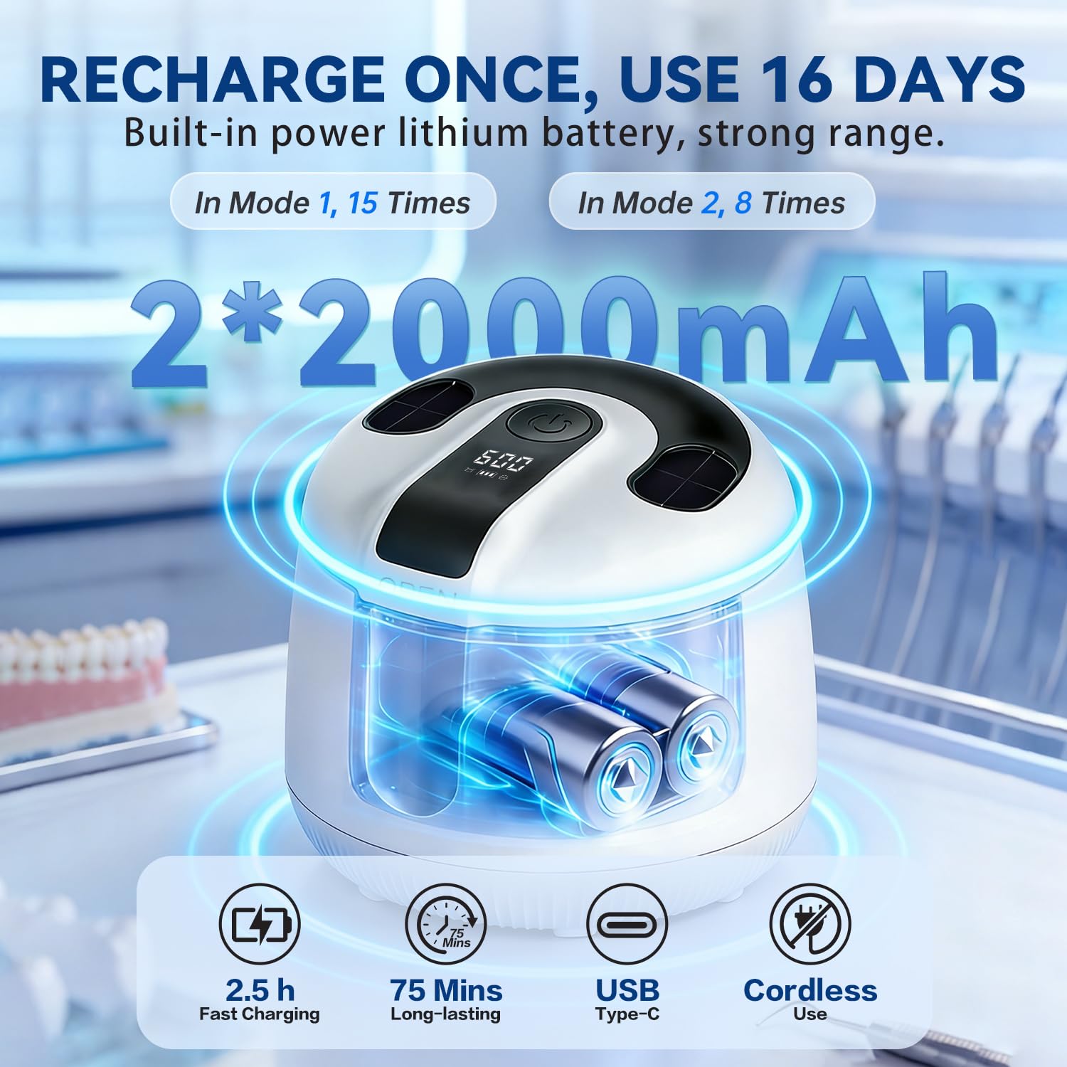 Máquina limpiadora ultrasónica dental de 48 kHz con temporizador digital y 200 ml, limpieza profunda para prótesis, protectores bucales, alineadores, protectores nocturnos, aparatos ortopédicos