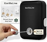 Vista 13 de GorillaLine Tendedero retráctil, para interiores y exteriores, línea de ropa resistente montada en la pared, estante de secado que ahorra espacio