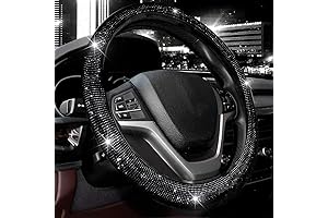 [NEW] Valleycomfy Bling Crystal Steering Wheel Cover for Women