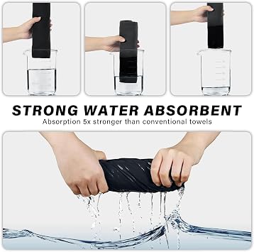 Microfibre Travel Towel Quick Ultra Soft, Lightweight Gym Towel Dry, Super Absorbent Compact Camping Towel for Sports Gym Camping Yoga Beach Hiking Swimming (Black, 40 * 80cm)