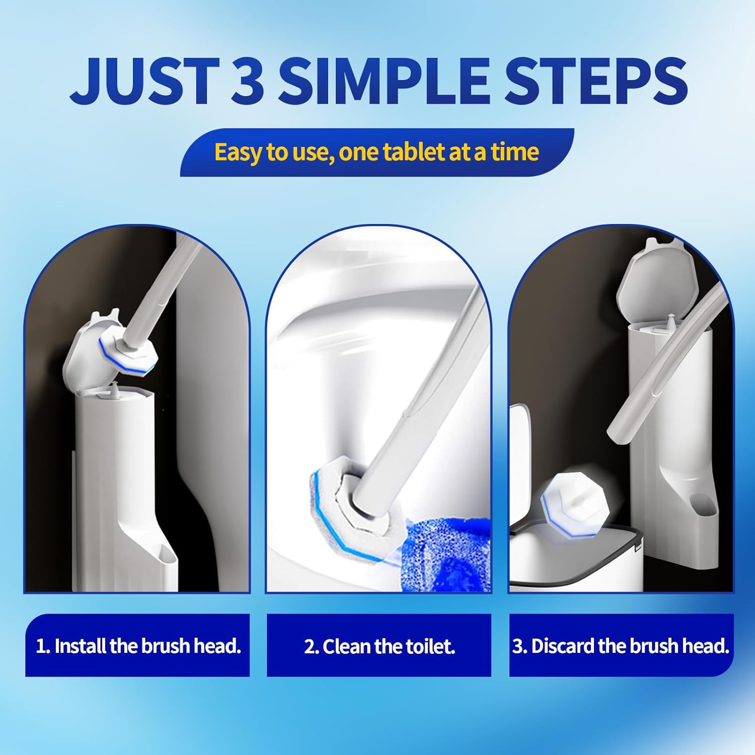 60PCS Toilet Wand Refills Compatible with Clorox Toilet Wand. Disposable Toilet Brush Refills. Bathroom Cleaning. Disposable Toilet Bowl. High-Density Disposable Toilet Brush Scrubber - Image 6