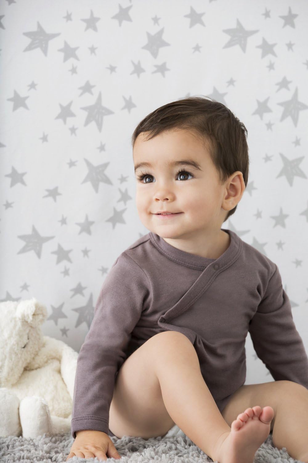 Babysoy Unisex Newborn, Infant, & Baby Long Sleeve Kimono Wrap Around Side-Snap Organic Bodysuit/Onesie Onepiece