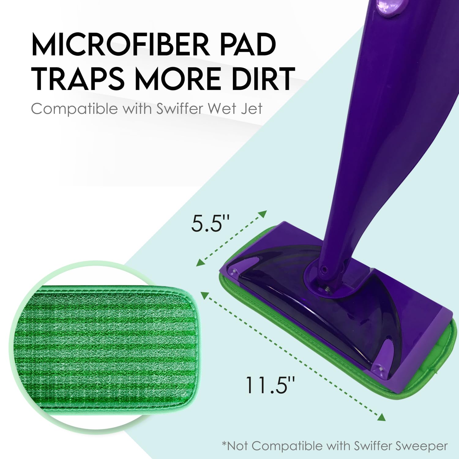 Turbo Mop Pads - 2 Pack, Machine Washable -3 Turbo Mop Pads - 2 Pack, Machine Washable -3