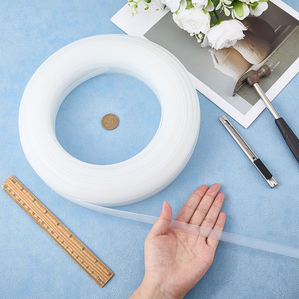 OLYCRAFT 12 mm Tape Imbottitura 50 m Strisce di chiodi in plastica bianca Trim in vinile per barca Strisce di imbottitura Nastro flessibile Tessuto per riparazione barca mobili divano sedia