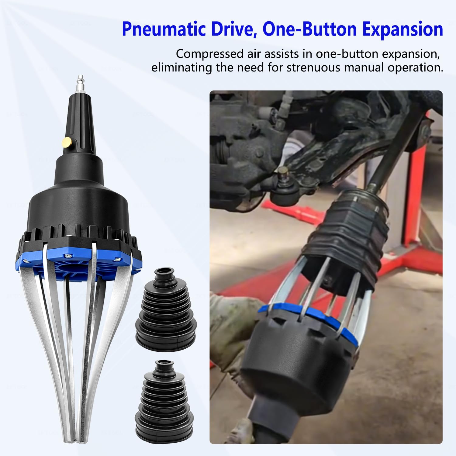 ZKTOOL Pneumatischer CV-Gelenkmanschetten-Expander Installationswerkzeug | 72-130Psi Druckausdehner Kompatibel mit Staubschutzkappen für die meisten Pkw-Klinken.
