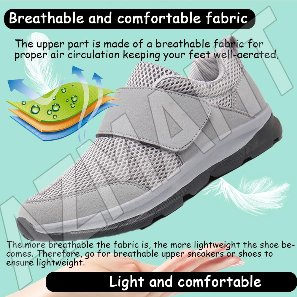 Zapatos ortopédicos Deportivos para Caminar Mujer Ancho Especial Diabéticos Gris 44 270mm
