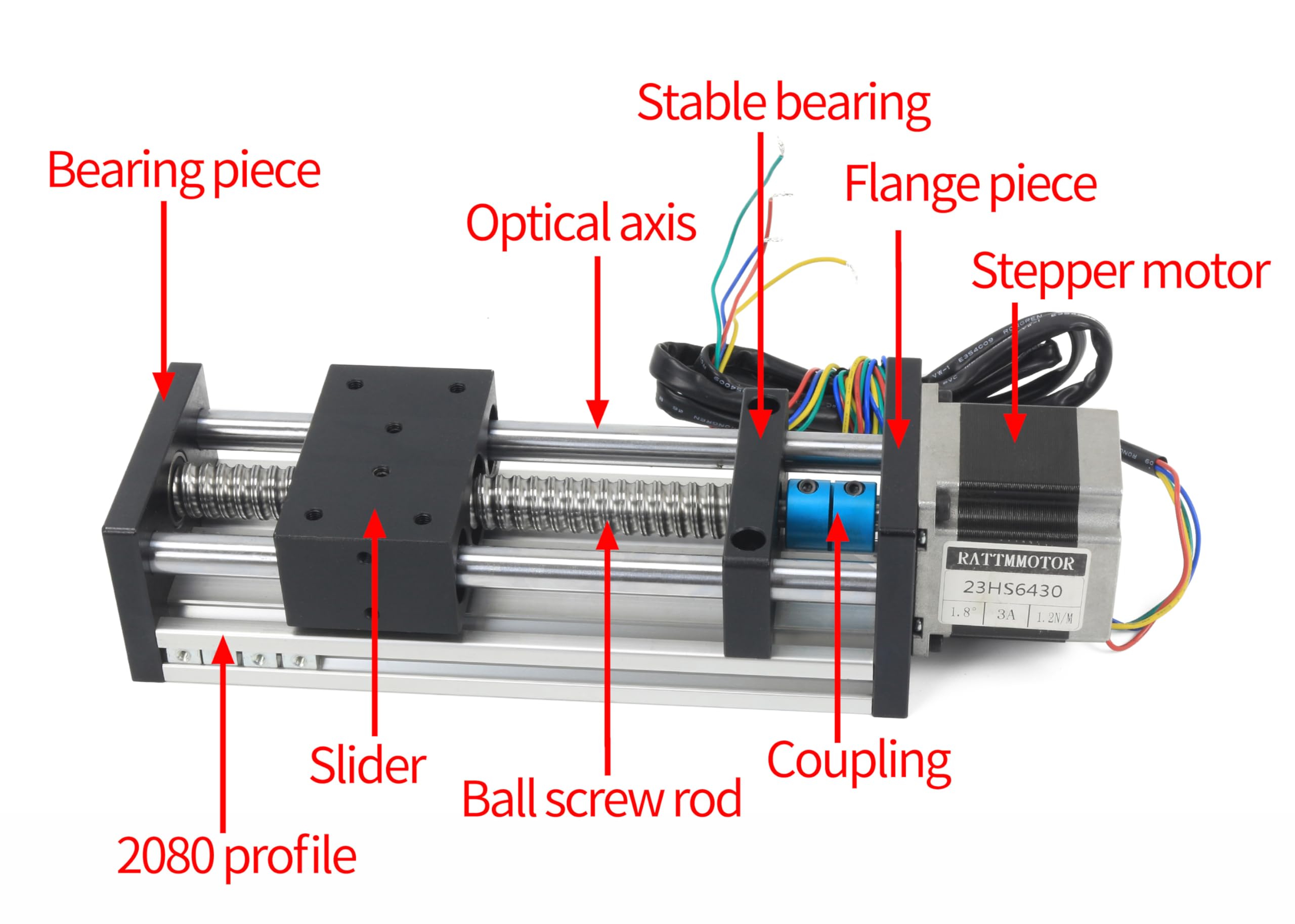 RATTMMOTOR EBX1605 400mm CNC Linear Stage Actuator+Nema23 Stepper Motor — Amazon image 2