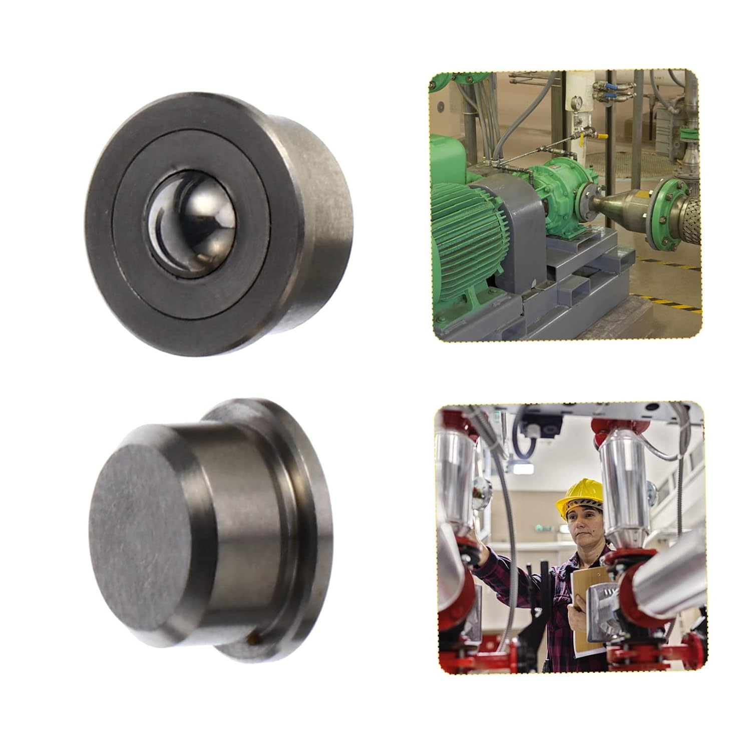 Baluue 2sets Caster Wheel Low Profile Castor Bearing Wheel Guide Roller Replacement Roller Ball Transfer for Industrial Equipment
