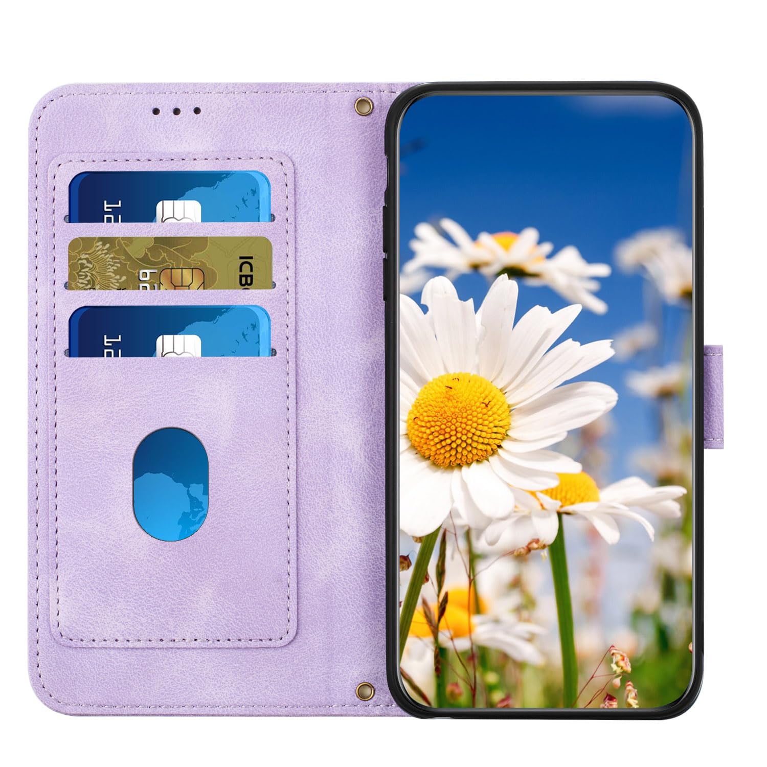 Custodia A Portafoglio Betterfon Con Fiori Per Google Pixel 8 Pro, Pelle PU Rossa, Supporto E Slot