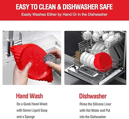 Miniatura 4 de 2 cestas de silicona para freidora de aire para 3 a 63 cuartos de galón tazón de silicona para freidora de aire reemplazo del papel de pergamino