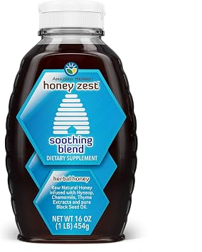 Amazing Herbs Raw Natural Honey Herbal Honey - 16 Fl Oz Bottle