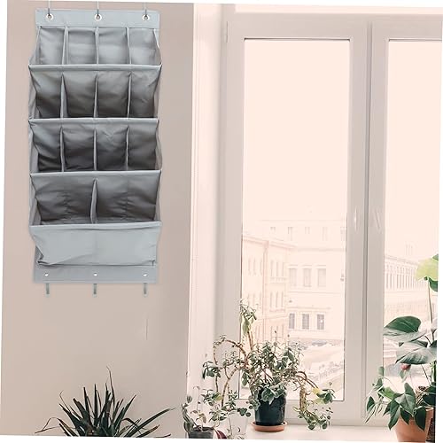 Miniatura 4 de Zerodeko 1 juego de bolsa de almacenamiento detrás de la puerta, 14 bolsillos colgantes de rejilla sobre la puerta, organizador de bolsillo, estante