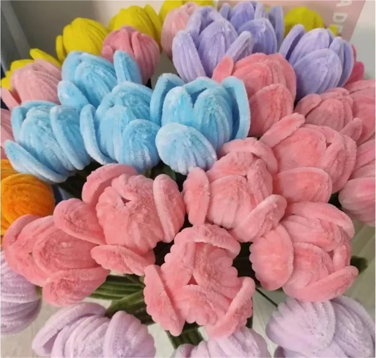 Scovolini Colorati Per Lavoretti 100/200/300 pz FAI DA TE Peluche Tinsel Stelo Wired Twist Stick Colorato Steli di Ciniglia Scovolino Striscia di Capelli Fatti A Mano(White,300pcs)