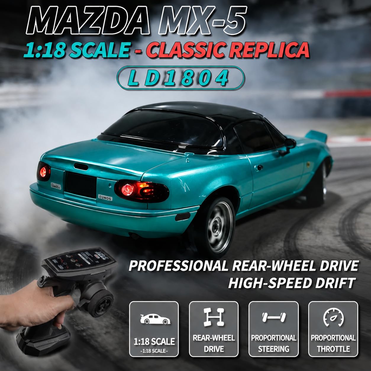 ハンドメイド☆オーダーページ【ミニ】94 Amazon.com: Moonzeamus LD1804 RC Drift Car 1:18 Scale Mini MX-5