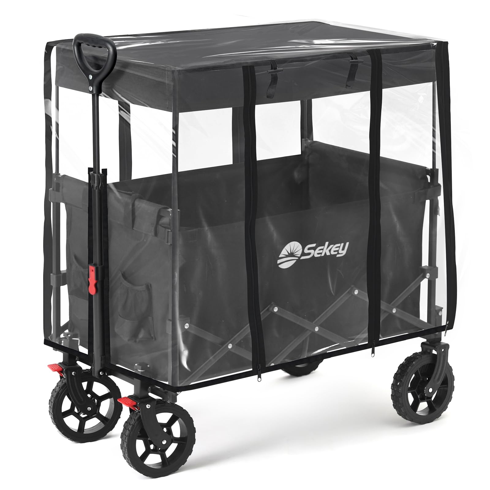 Sekey Handcart Rain Cover for Handcart Foldable with Roof, Handcart Accessories Rain Cover Made of High-Quality EVA Material, 75 x 50 x 65 cm, Suitable for Roof S 4018
