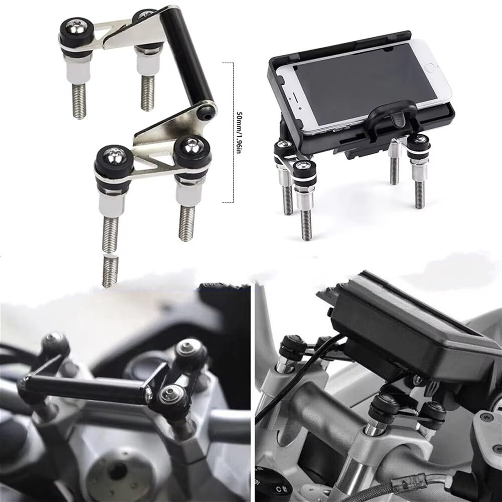 Navigazione GPS Staffa Per BMW R1200R F850GS F750GS F800GS F700GS Wired Wireless Charging Clip Stand Moto Manubrio Telefono GPS Staffa Di Navigazione Supporto Navigazione(Wired GPS)