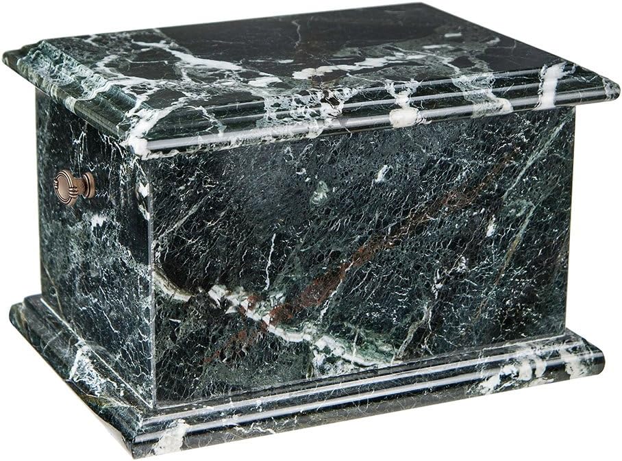 Onyx Urn for Adults for Human Ashes, Burial Cremation Urn, Grave Urn for CremainsST3 - Black/Plain