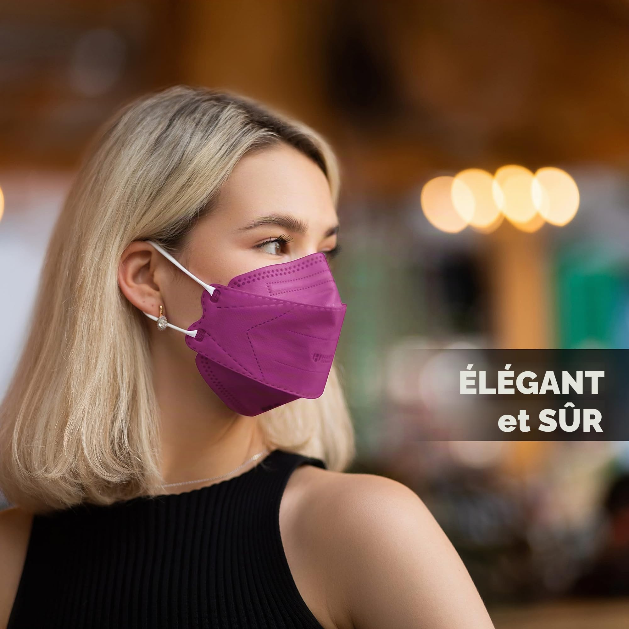 HARD Mask Masque respiratoire FFP2 | Fabriqué en Allemagne | Respirateur | taille standard | Filtration 99,5% | ÖKO-TEX | emballage scellé individuellement - Bordeaux - 20 piéces