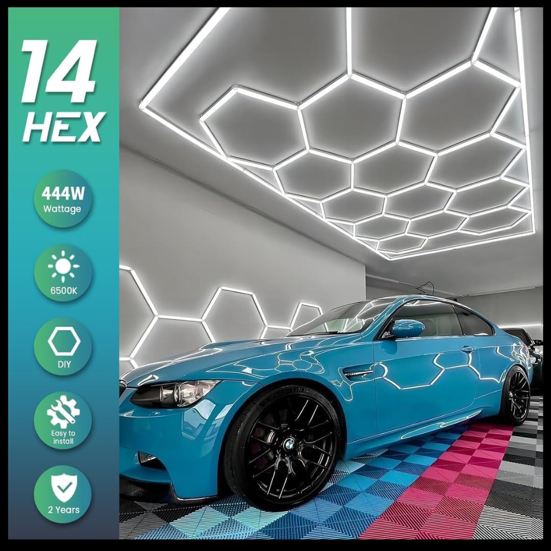 Plafonnier LED nid d'abeilles, design, pour atelier, garage automobile, station de nettoyage, bureau, réparateur de pneus, atelier polissage auto