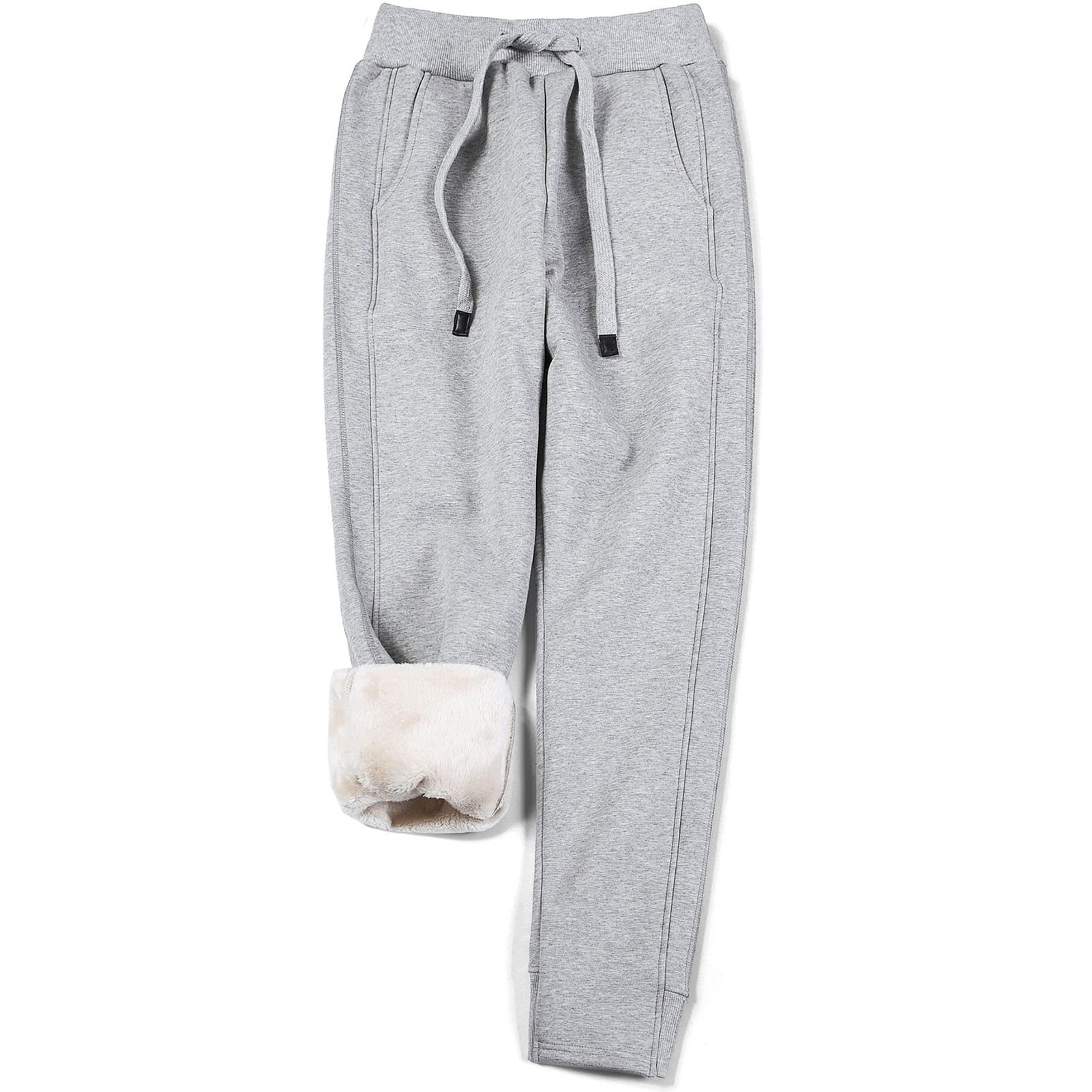 Pantalon De Survêtement Chaud En Sherpa Pour Femme Avec Doublure En Polaire Pantalon De Jogging En Cachemire Épais Et Décontracté Pantalon Survêtement D'hiver Athlétique, Avec Cordon Serrage Pantalons