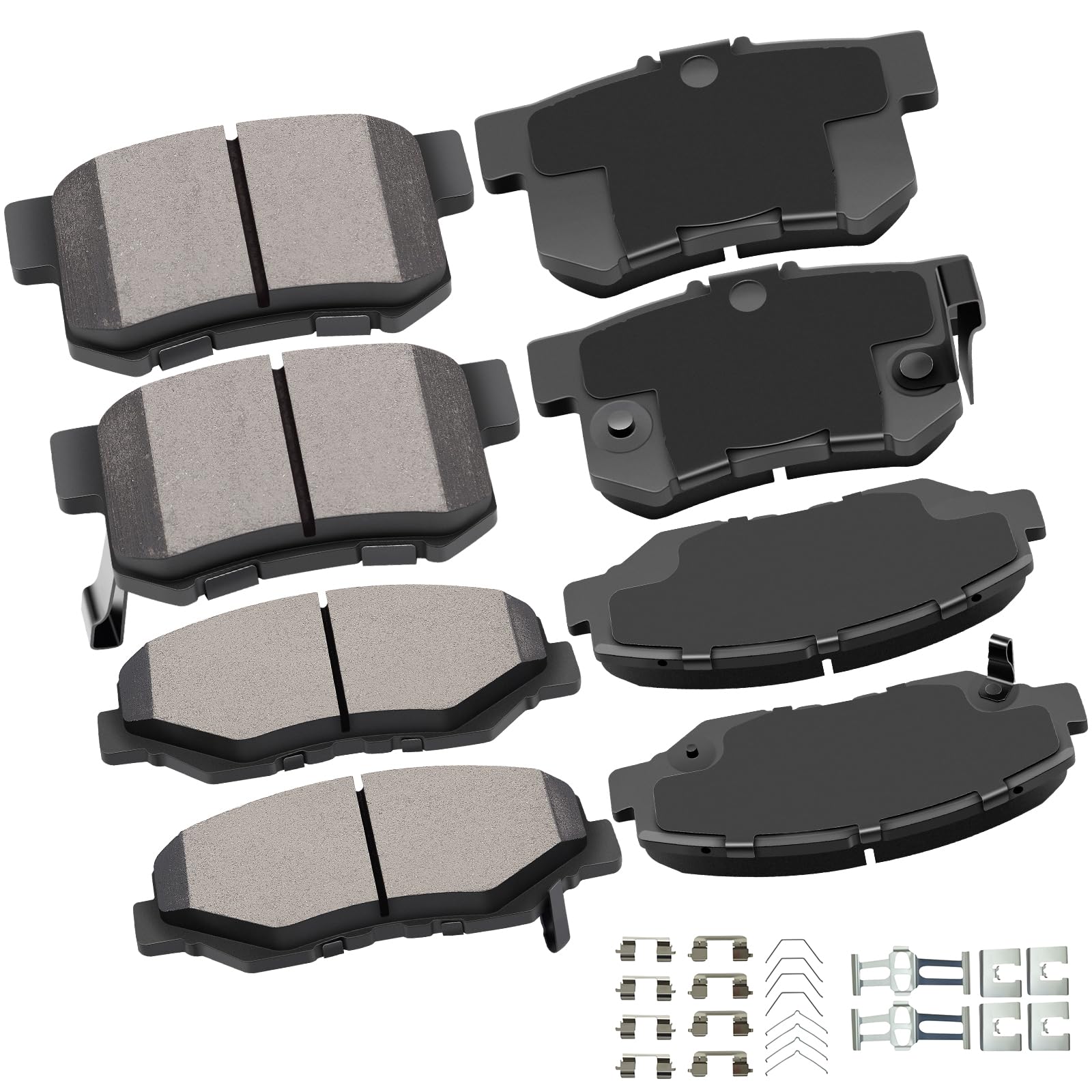 cciyu D914 D536 Brake Pads w/Hardware Front Rear Disc Brake Pad Set