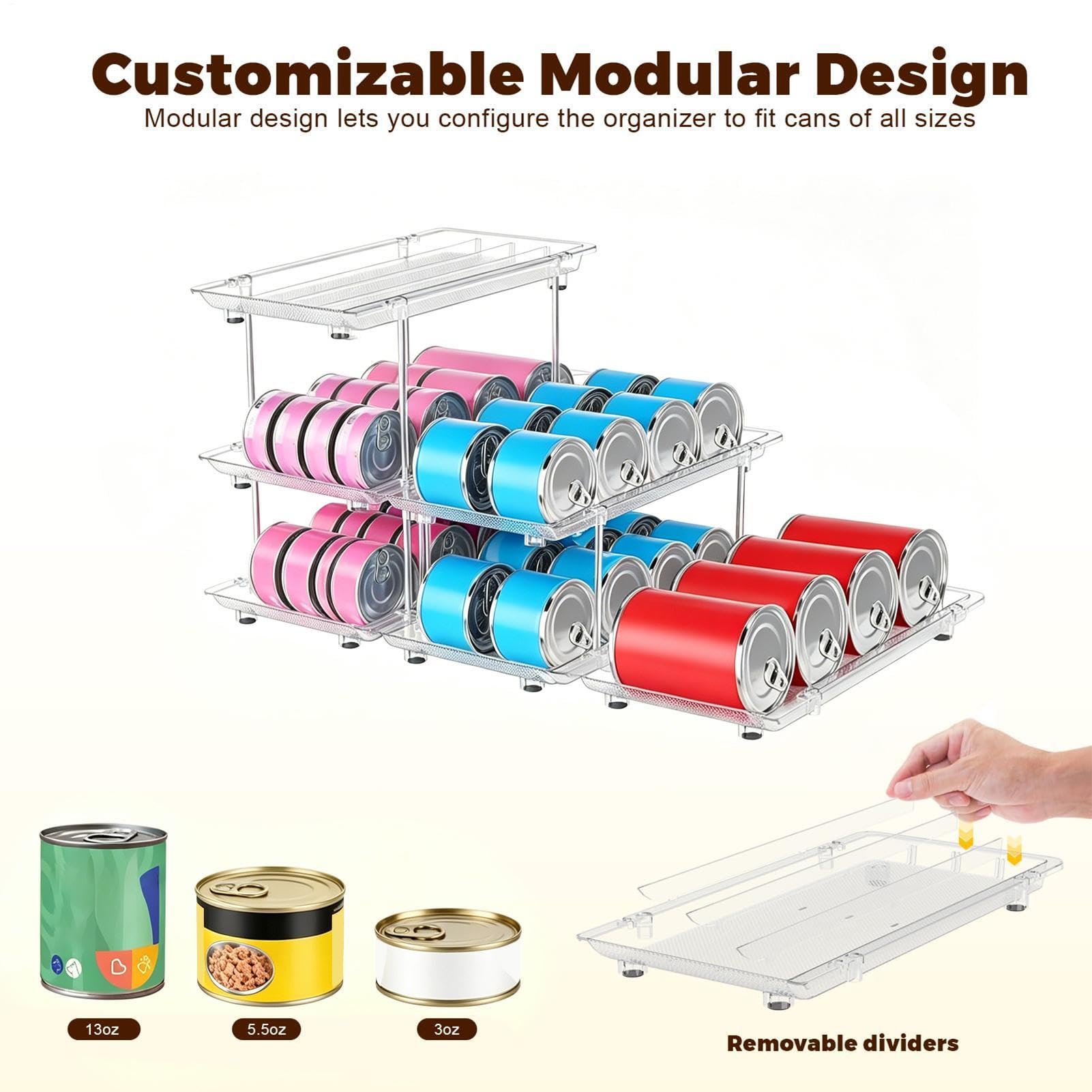 Organizador de latas de cocina, organizador de latas de bebidas para despensa, dispensador automático impermeable para refrigerador, armario de cocina, garaje, , dormitorio, inauguración de la