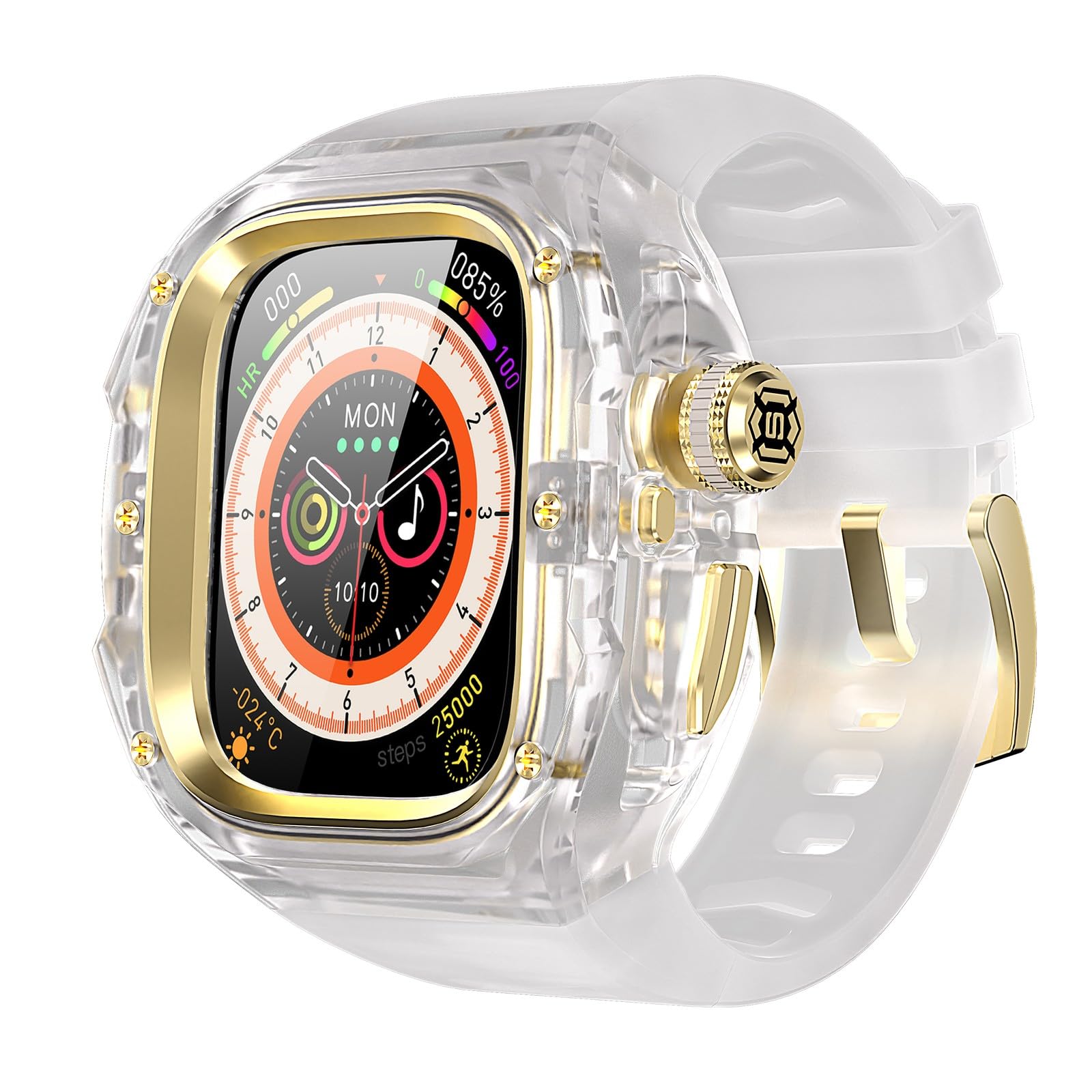 Boîtier de rechange chic blanc plus or pour Watch Ultra 3 2 1 de 49 mm