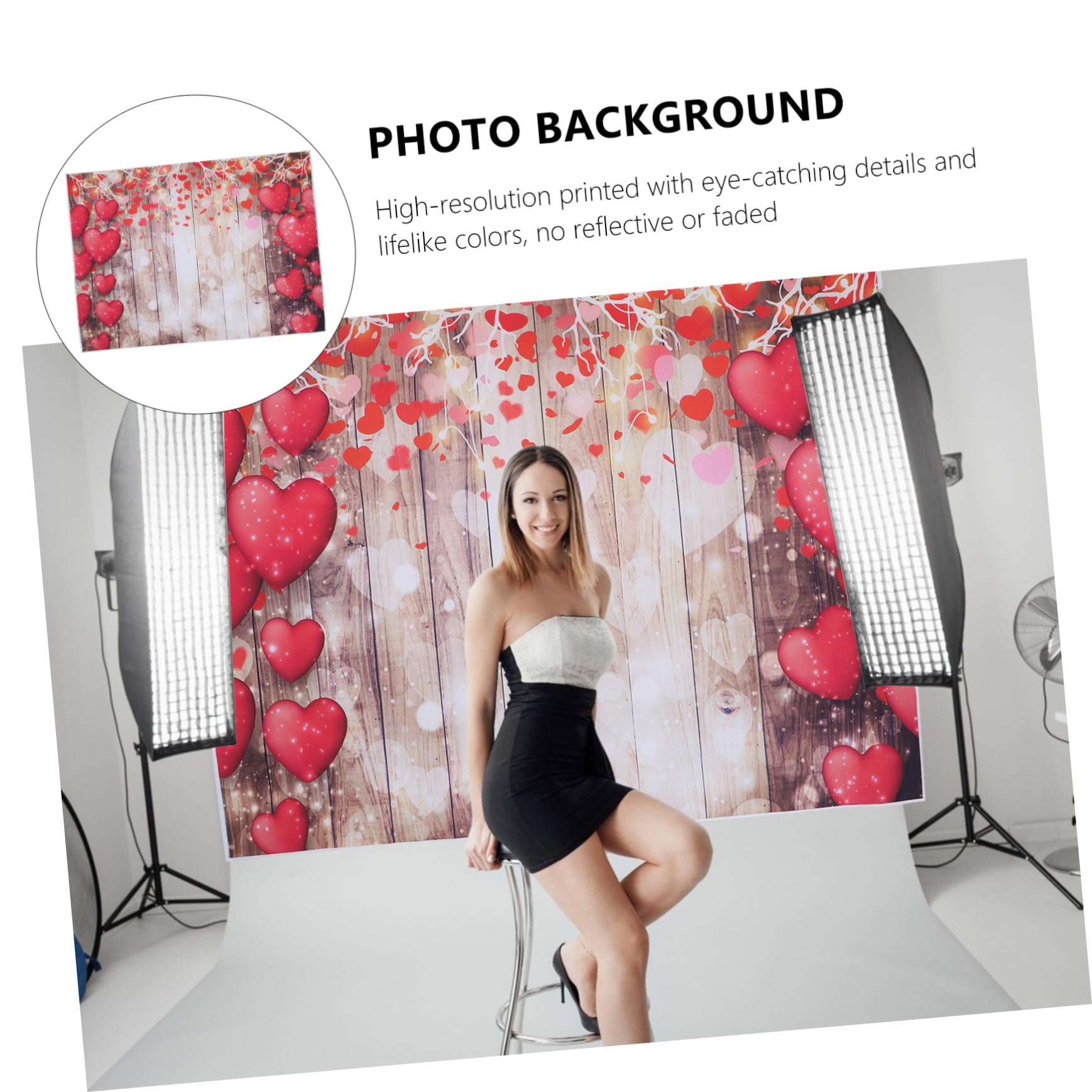 POPETPOP Sfondo Fotografico Per Legno Con Cuore Decorazione Versatile Per Eventi Casa e Foto Studio Materiale Durevole e Creativo Per Ogni Occasione