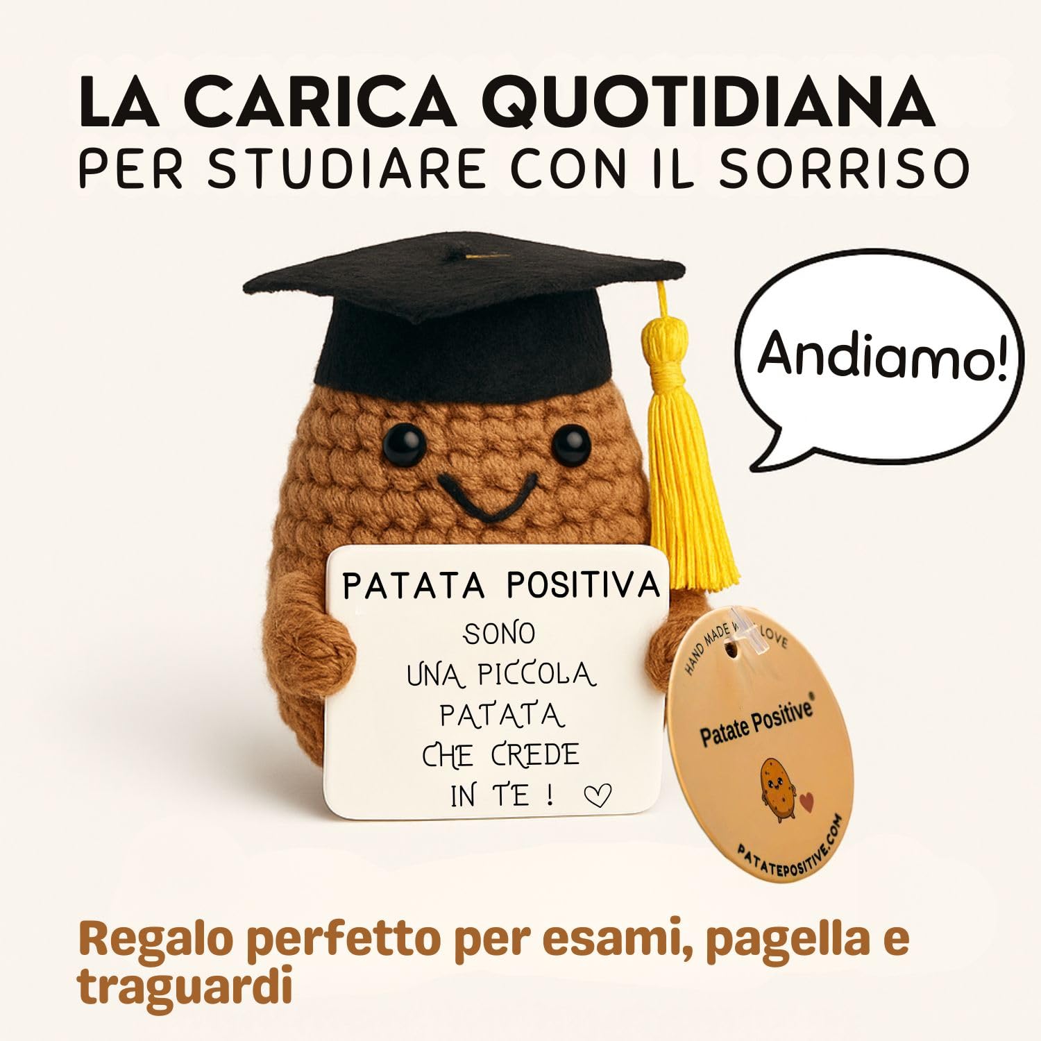 Patata Studiosa© | Idea Motivazionale Studente | Regalo Originale Allievo | Focus Scuola Esame Diploma | Festa Laurea Studio | Bambina Ragazza | Ufficio Classe Stanza | Coach Professore Motivazione