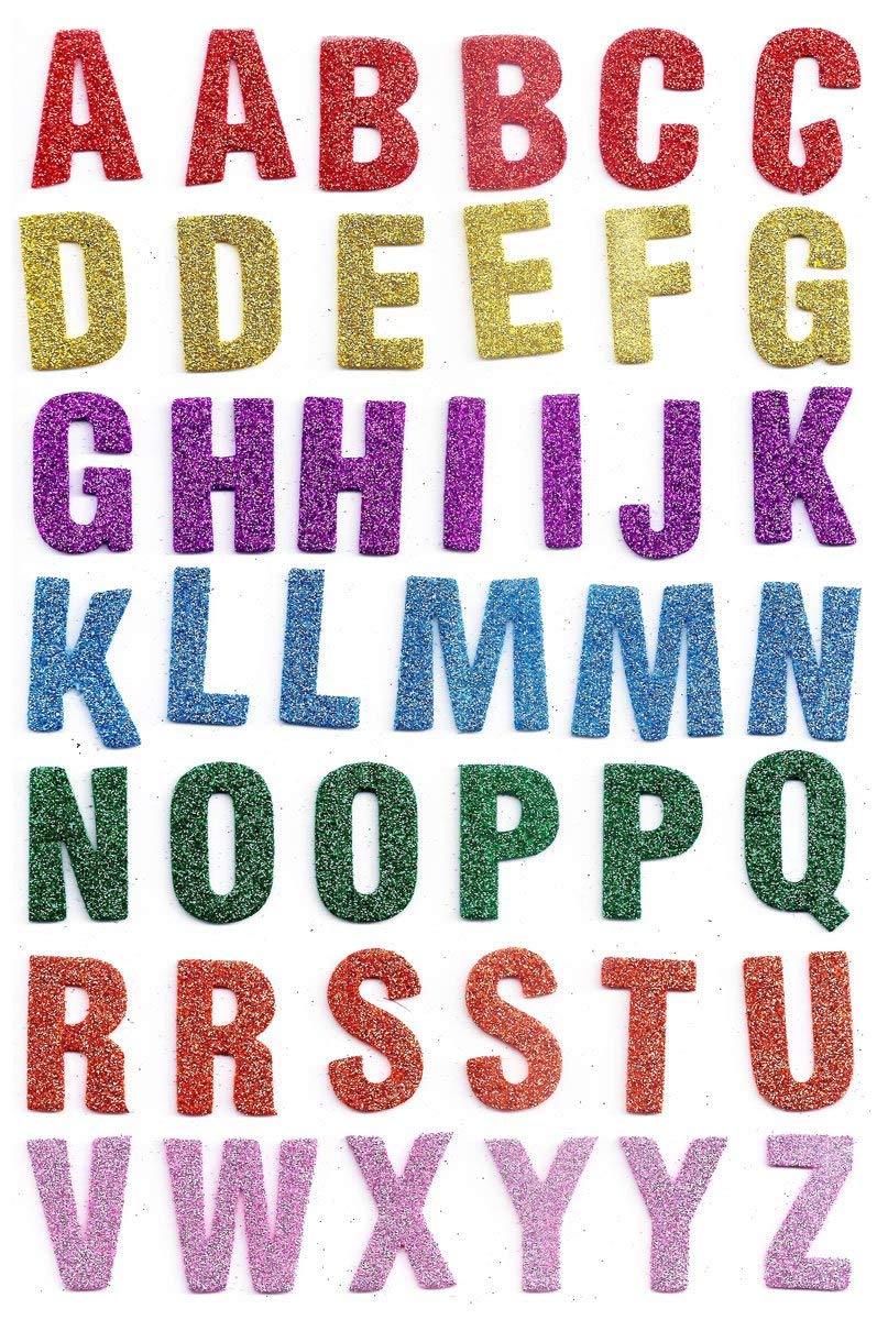 Eclet Glitter Foam ABCD Alphabet Stickers for Art & Craft, Decoration, Project Work, School Work, Creative Work, Pack of, Multicolor