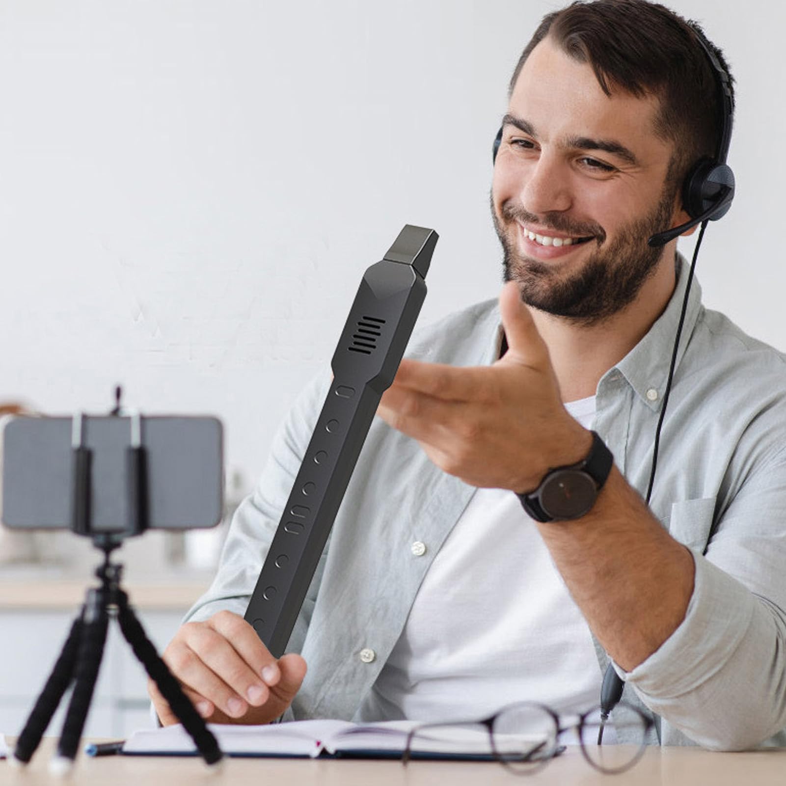 Jeffergarden Sassofono Digitale, Strumento a Fiato Elettronico ABS con Connessione MIDI a 10 Toni e 3 Livelli di sensibilità Al Soffio per Musicisti Professionisti e Principianti