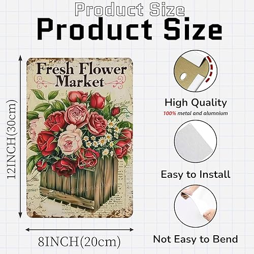 Miniatura 2 de Letreros de metal para decoración de jardín, hogar, bar, cafetería, 8 x 12 pulgadas