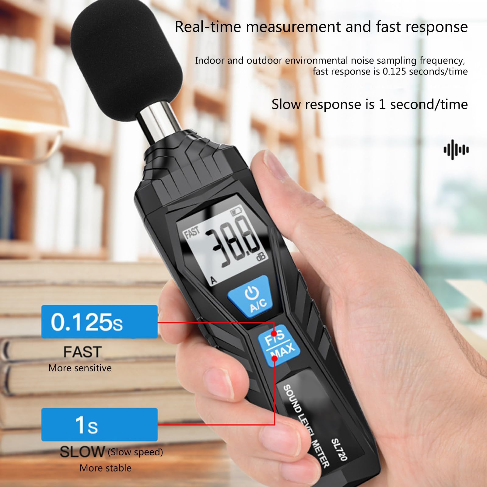 YZYDF Sound Meter Digital Sound Meter Reader Measurement 30-130 Accuracy 2.0dB Noise Meter LCD Display