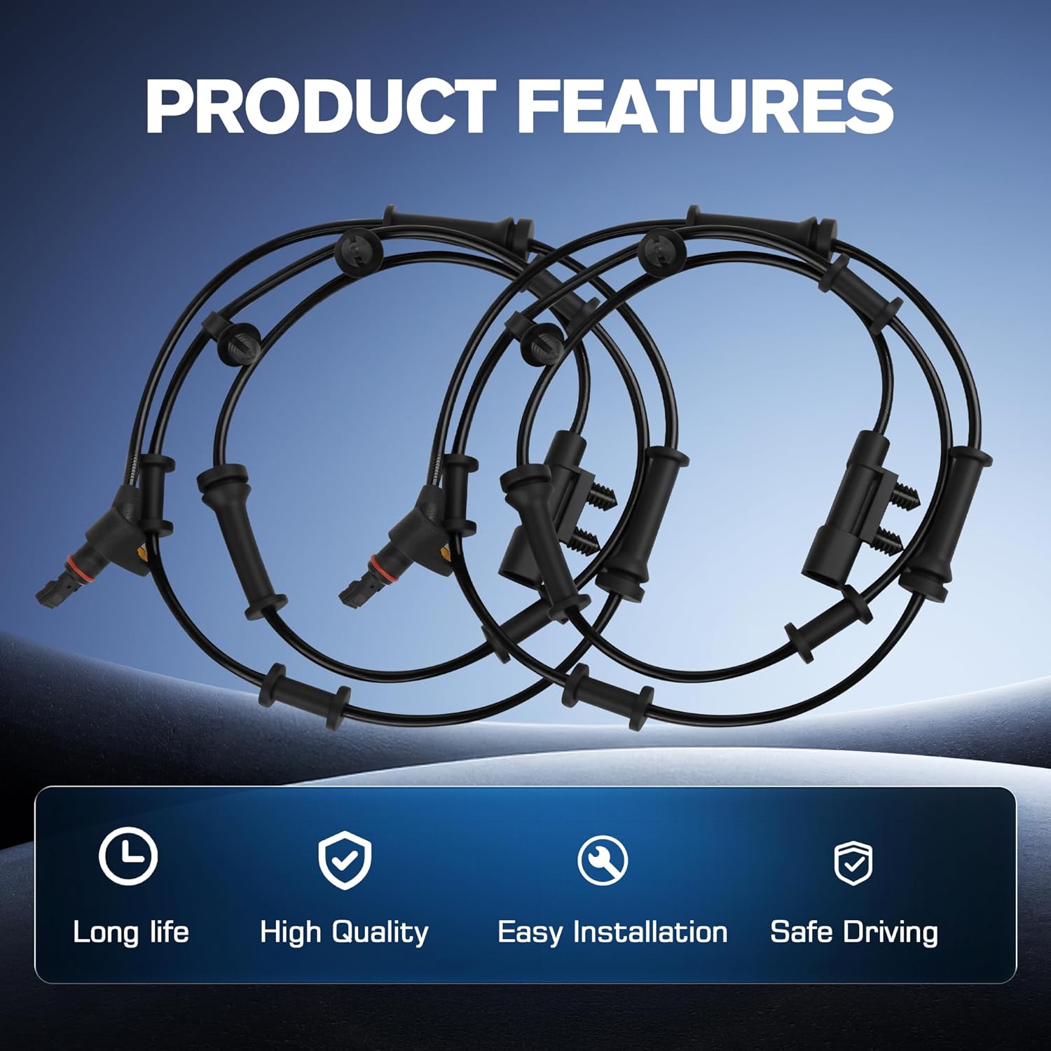 ABS Wheel Speed Sensor Front and Rear Left & Right Compatible with Jeep Wrangler 3.8L 2007-2011, Jeep Wrangler 3.6L 2012-2017 Replace 68003281AA,68003281AB,52125003AD,52125003AB,52125003AC 4PCS