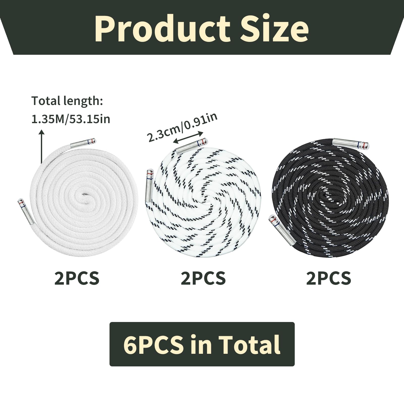 6er Set Hosenbänder Ersatz - Universal-Kordeln Für Jogginghosen & Hoodies