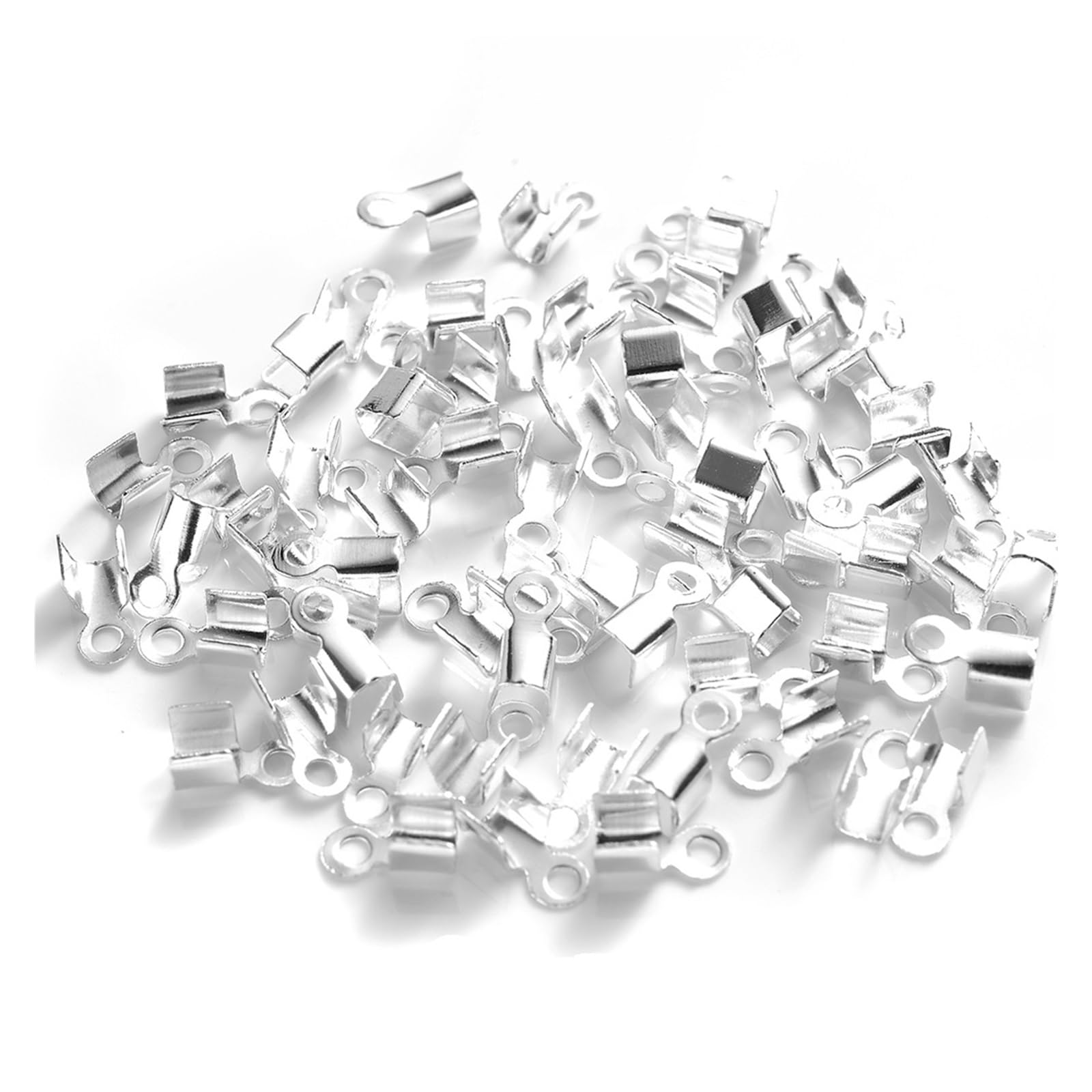 WEKONUMEX Rope Stoppers, Rope Stoppers Cord End Caps Pack Of 200 Multicolor Multiple Sizes For DIY Jewelry Making(Silver,4x11mm)