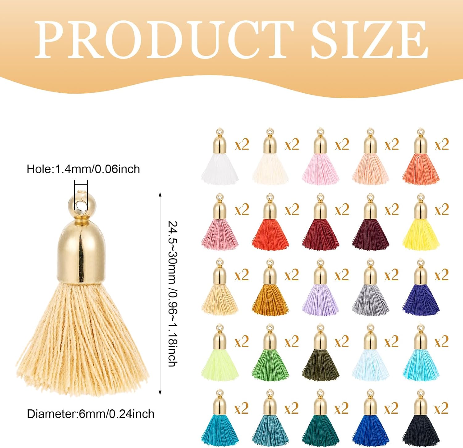 Beadthoven 50pcs 25 Colors Mini Cotton Tassels Multi-Color Tiny Craft Tassels Small Cotton Thread Tassel Pendants with Plastic Findings for Earrings Jewelry Making Keychains Bag Charms DIY Accessories - Image 3