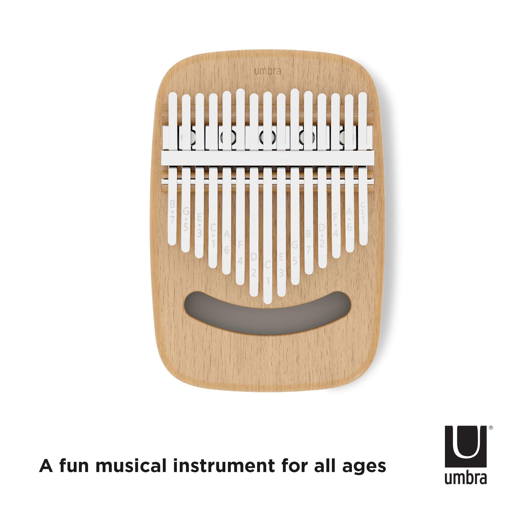 Umbra Strumba Kalimba Pianoforte a pollice, Faggio, Bianco/naturale