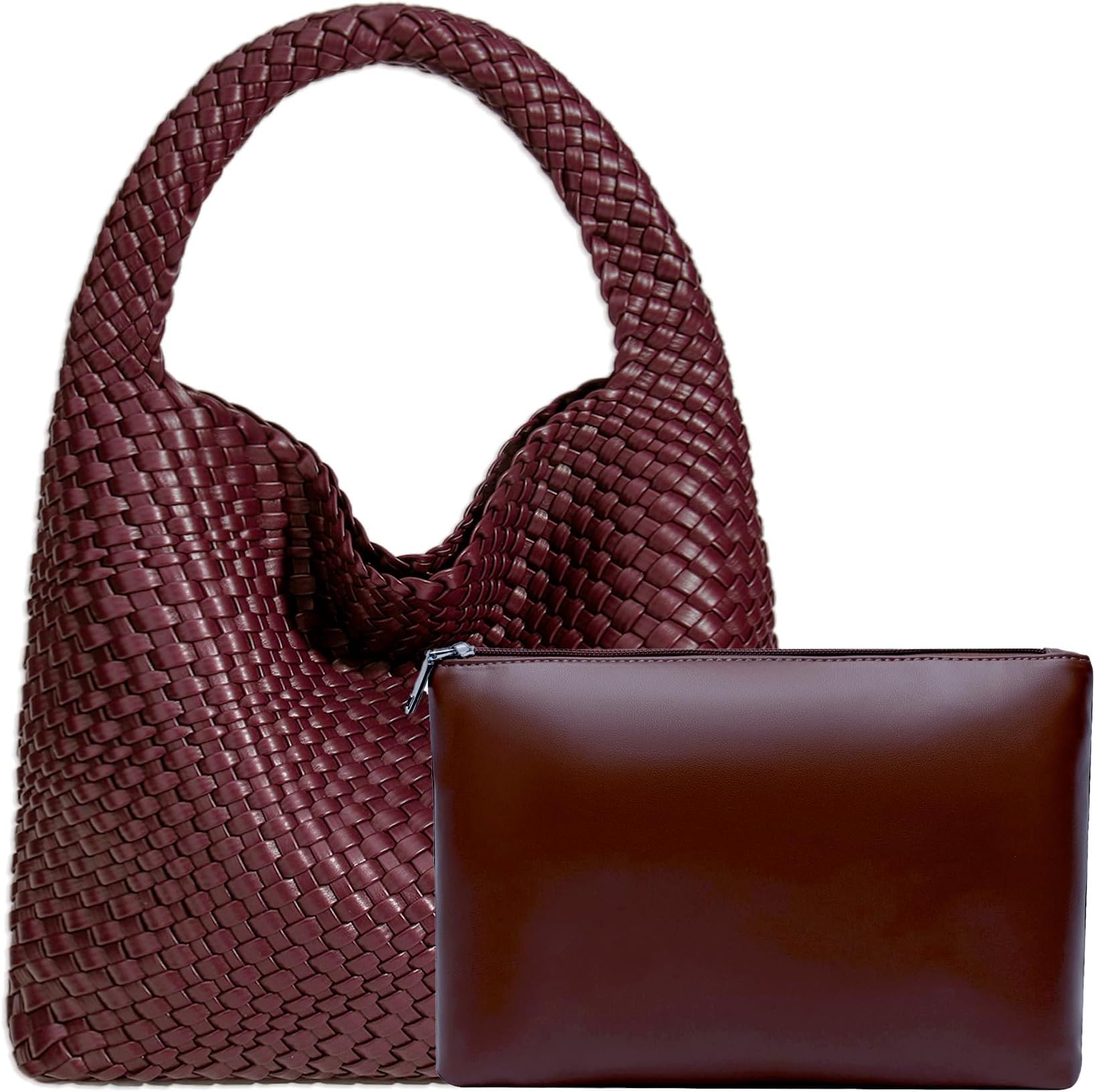 Woven Tote Bag for Women, Fashion Hobo Handbag, Travel Top-handle Shoulder Bag, Beach Underarm Bag with Purse