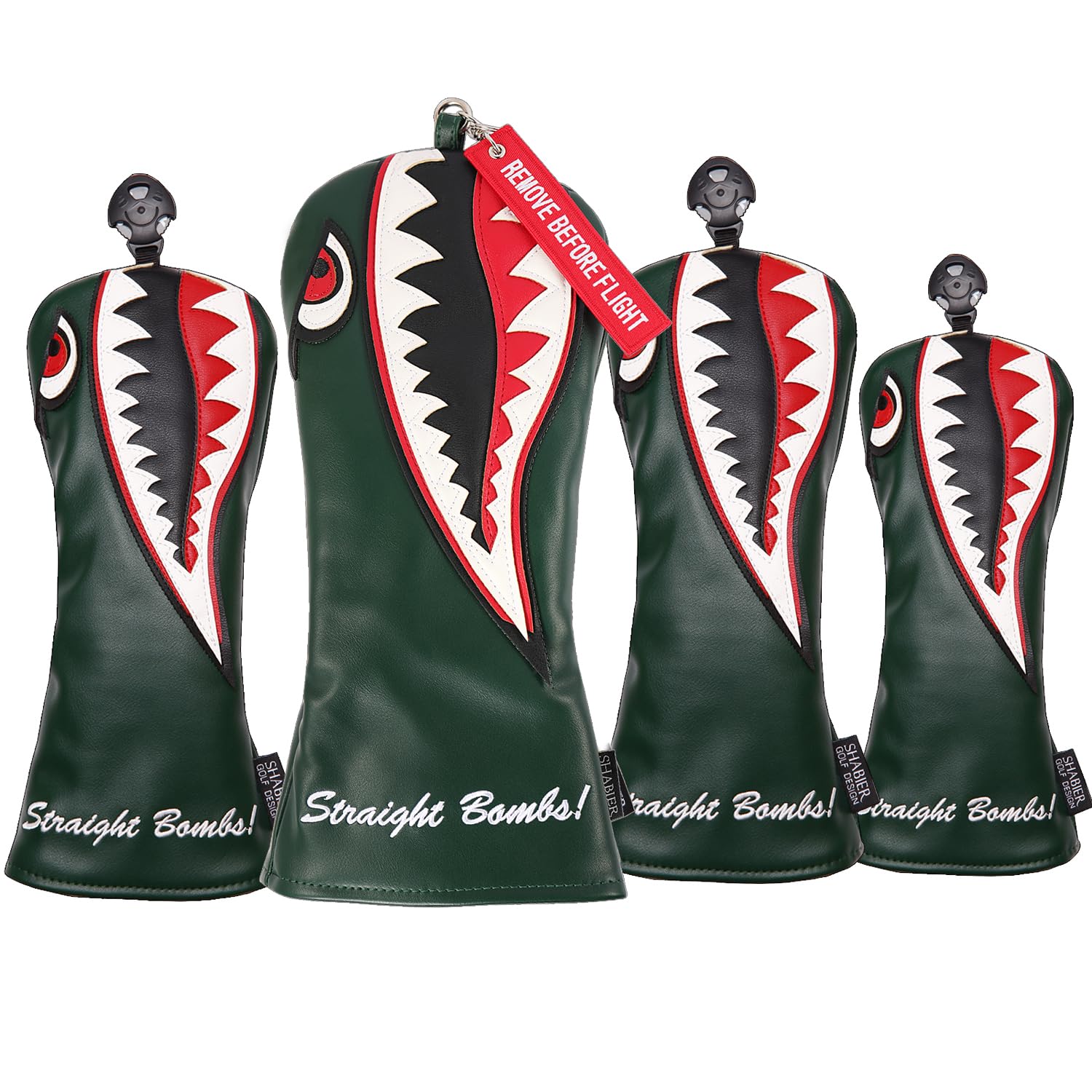 Flying Tiger Warshark Golfschlägerhaube für Taylormade M3 M4 M5 M6 SIM Golfschläger erhältlich für Fahrergröße Holzgröße Rettungsgröße