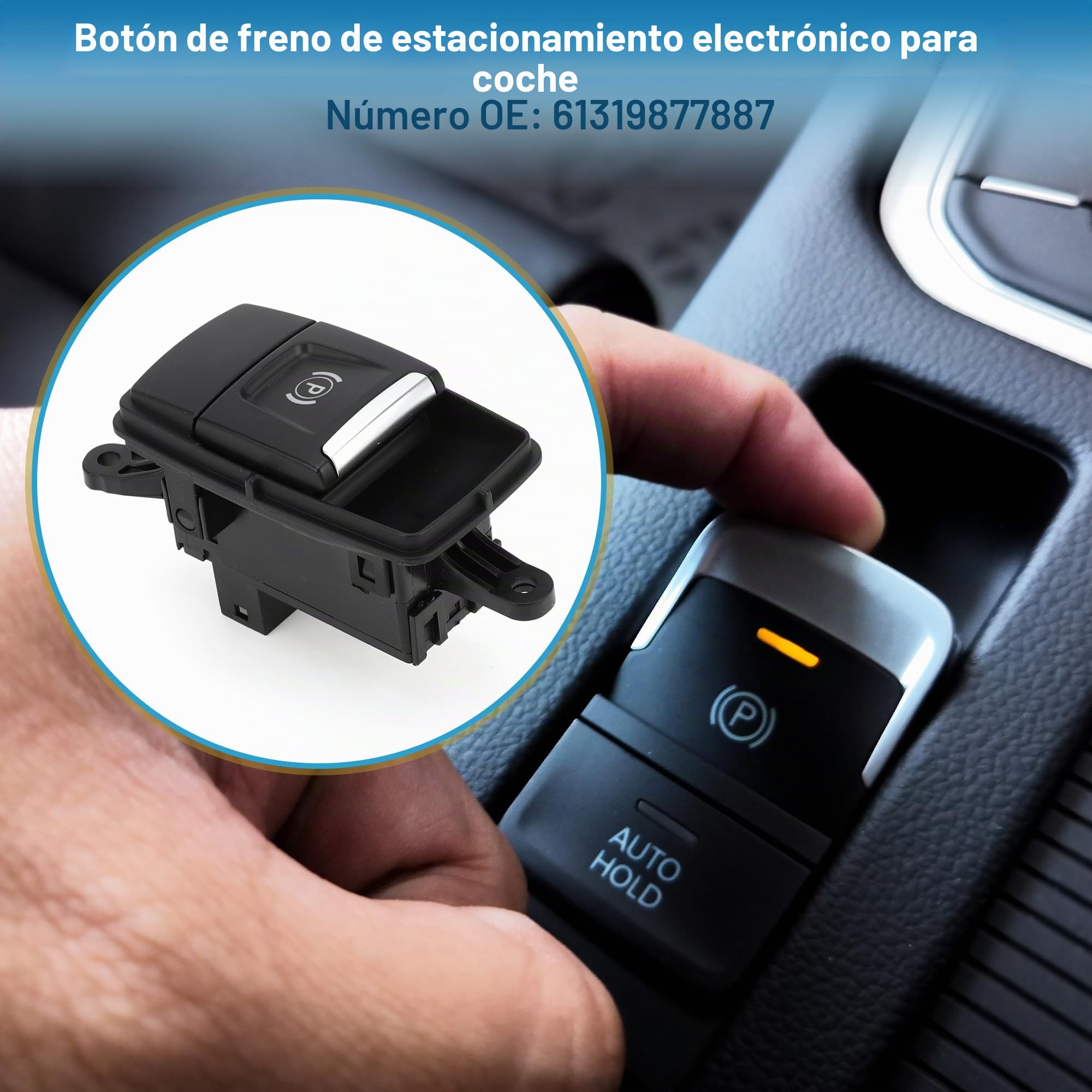 A ABSOPRO Interruptor De Freno De Estacionamiento Para Bmw X1 16-19 1 Pc | Negro, Plástico Y Metal, 10 Pines, Para Bmw X2 2018-2020, Oe 61319877887
