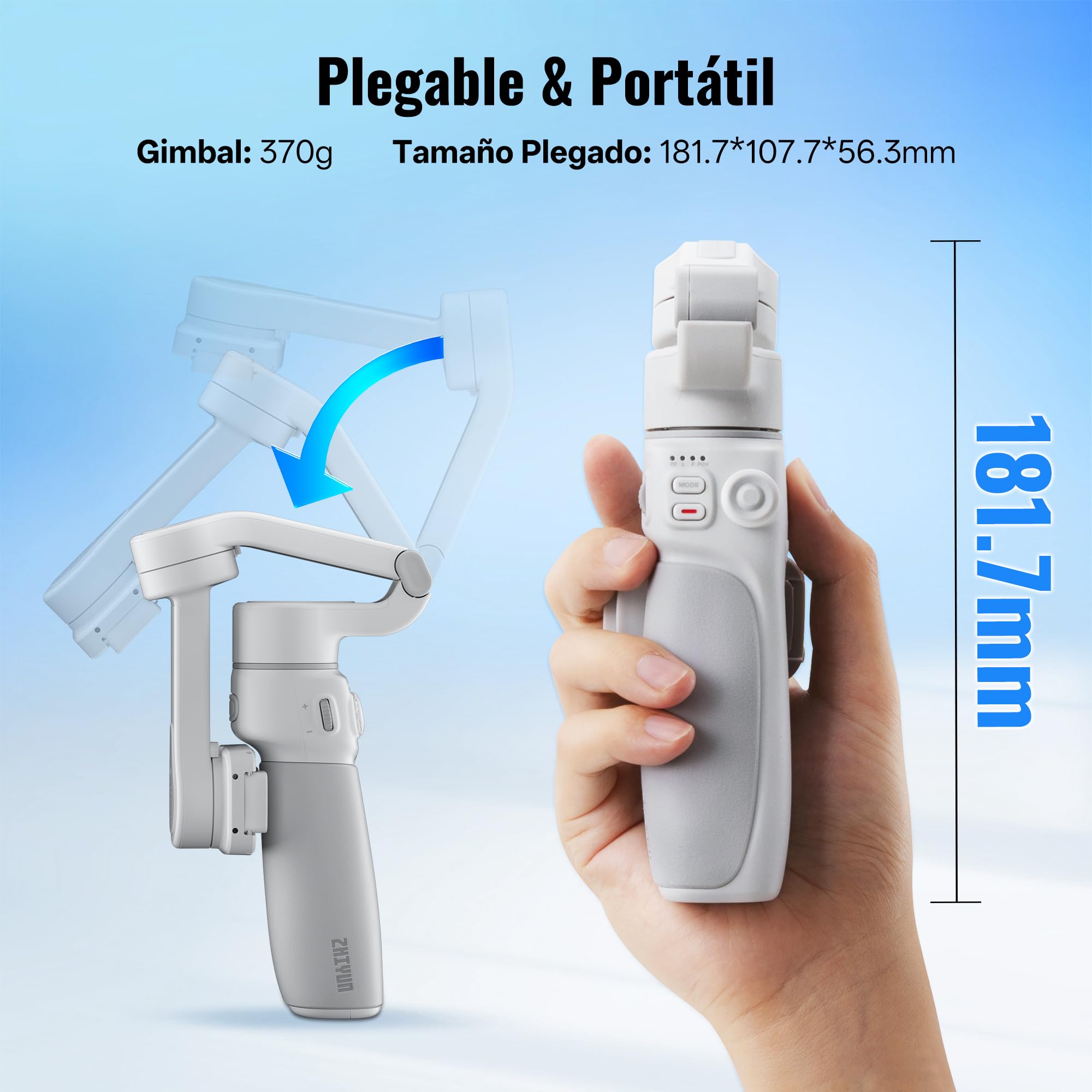 ZHIYUN Smooth Q4 Combo [Oficial] Gimbal Estabilizador para Móvil, Palo Selfie con Luz de Relleno Magnética, Varilla de Extensión de 215 mm, Trípode