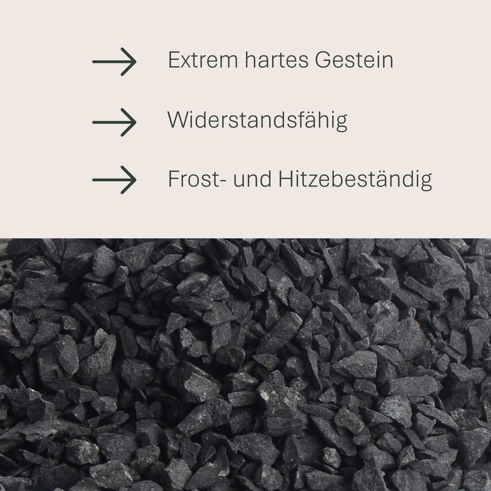 Schicker Mineral Basalt Ziersplitt anthrazit 5-8 mm 1000 kg Big Bag