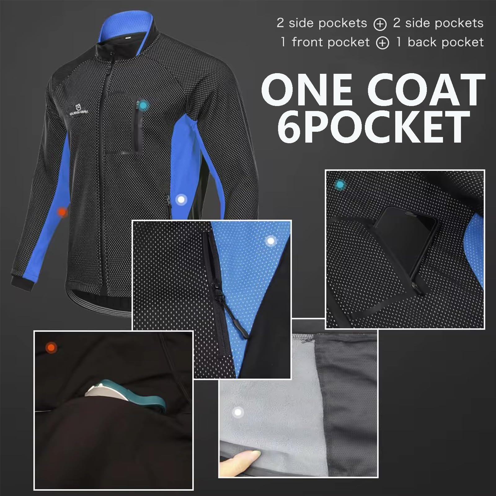 Chaqueta de Ciclismo de Invierno para Hombre Abrigo Softshell Térmico Transpirable Impermeable con Bolsillos para Escalada y Senderismo,Green-3XL