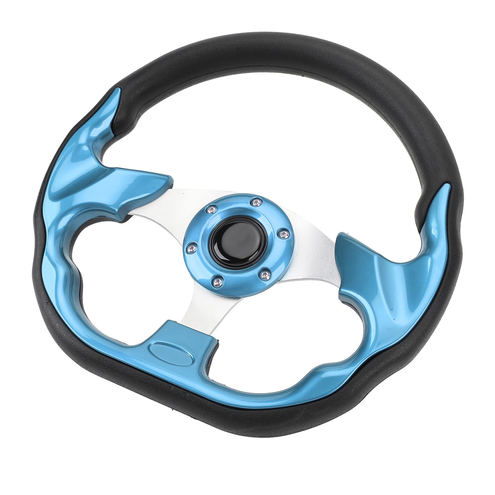 Greensen Kierownica Samochodowa 13 Cali PU z aluminiową ą w Stylu (BLUE)